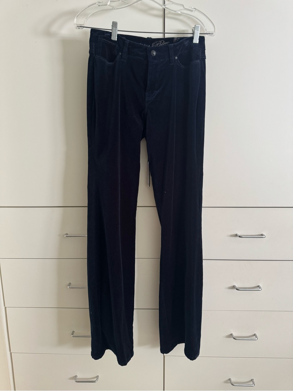 Christopher Blue/Blue velvet Straight-Leg Pants